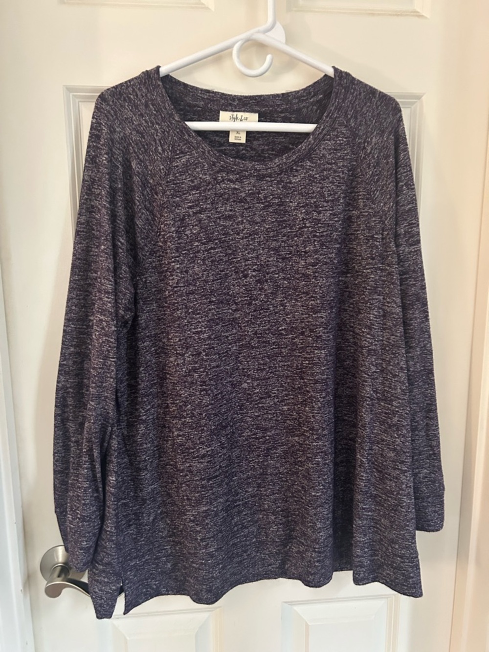 Soft Knit Long-Sleeve Women’s Sweater - Heather Purple